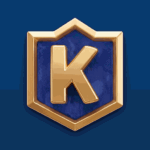 Kingia77 casino logo, a stylized emblem on a light background